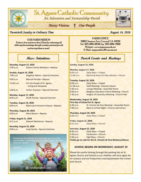 August 16 2026 Bulletin