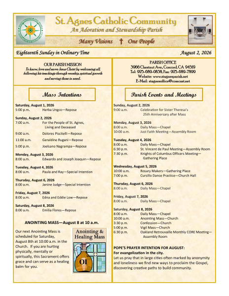 August 2 2026 Bulletin