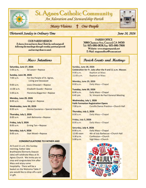 Bulletin for 6-28-26
