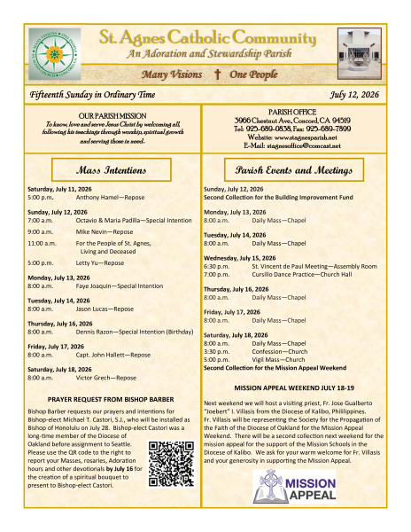 Bulletin for July 12