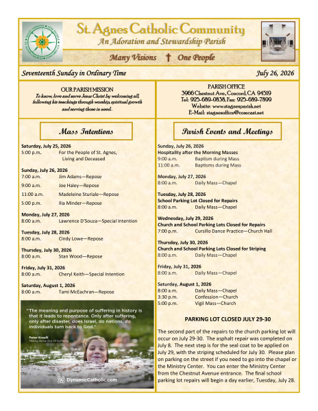 July 26 2026 Bulletin
